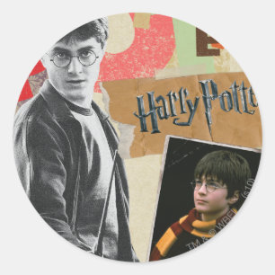 Adesivo Redondo Harry Potter, então e agora