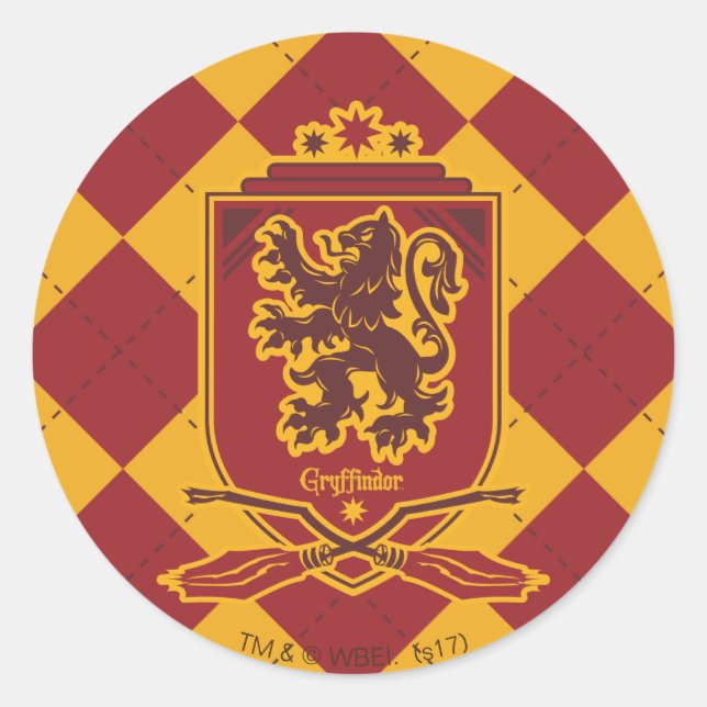 Adesivo Redondo Harry Potter| Gryffindor QUIDDITCH™ Crest (Frente)