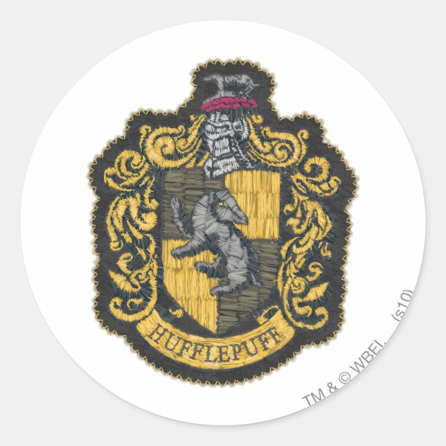 Adesivo Redondo Harry Potter | Hufflepuff Crest Patch (Frente)