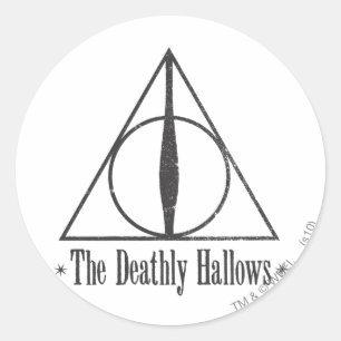 Adesivo Redondo Harry Potter   O Emblema das Relíquias da Morte