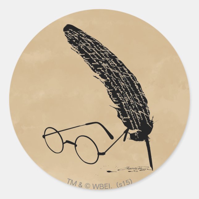 Adesivo Redondo Harry Potter | Óculos E Comprimidos (Frente)