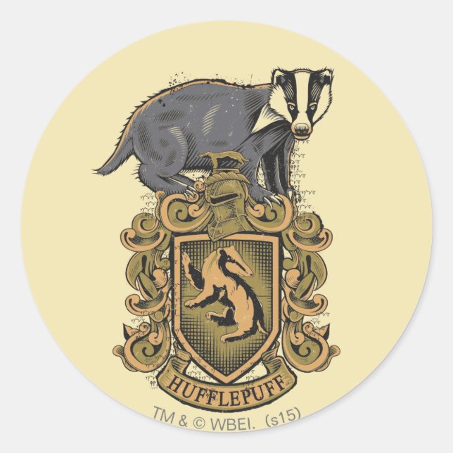 Adesivo Redondo Harry Potter | Pancada de Hufflepuff com Badger (Frente)