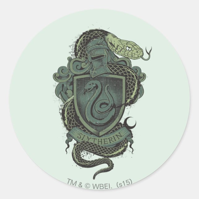 Adesivo Redondo Harry Potter | Slytherin Crest (Frente)