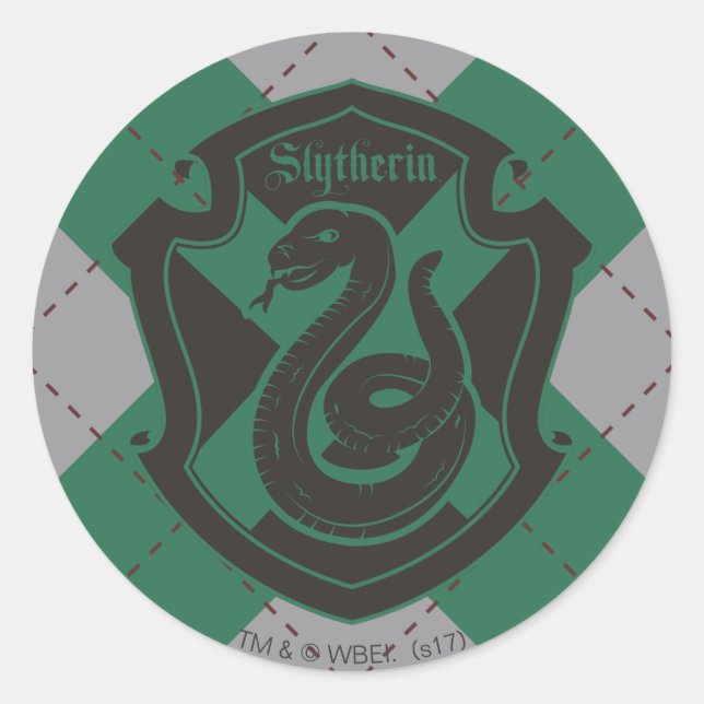 Adesivo Redondo Harry Potter | Slytherin House Pride Crest (Frente)
