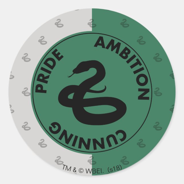 Adesivo Redondo Harry Potter | Traços para casas SLYTHERIN™ Gráfic (Frente)