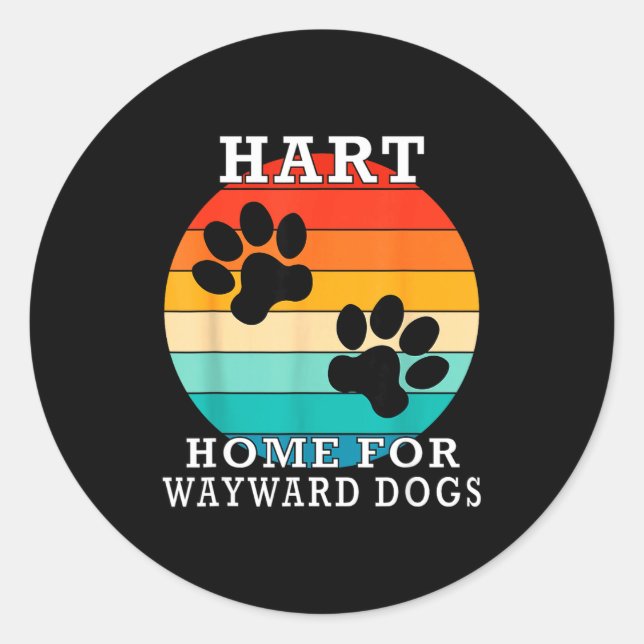 Adesivo Redondo Hart Home For Wayward Dogs Family Name  (Frente)