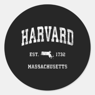 Adesivo Redondo Harvard Massachusetts Mãe Athletic Sports