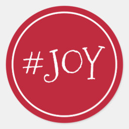 Adesivo Redondo Hashtag Joy Feriado de Natal