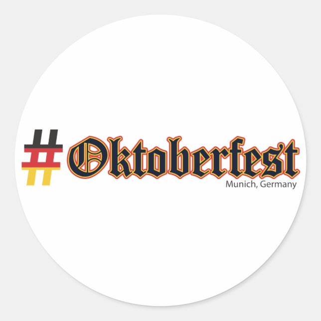 Adesivo Redondo Hashtag Oktoberfest (Frente)
