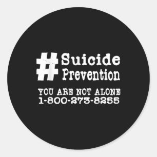 Adesivo Redondo Hashtag Suicida - Saúde Mental