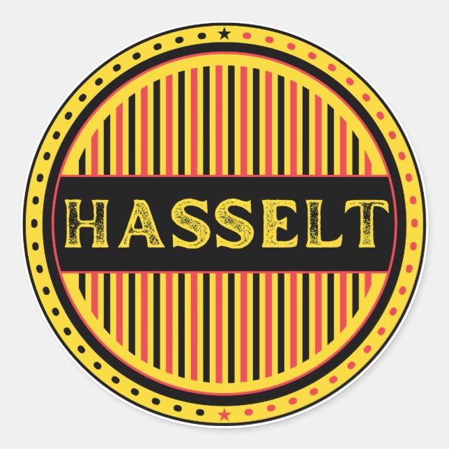 Adesivo Redondo Hasselt City Pride Emblem – Belgian Identity (Frente)