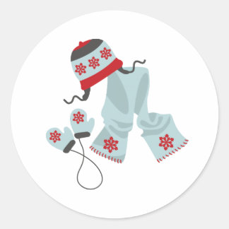 Adesivo Redondo Hat Scarf & Mittens