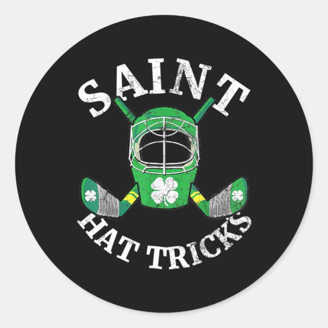 Adesivo Redondo Hat Tricks Shamrock Crianças St Patricks D (Frente)