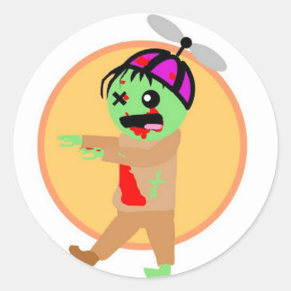 Adesivo Redondo Hat Zombie Stickers