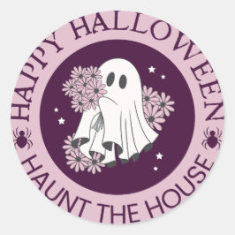 Adesivo Redondo Haunt the House Happy Halloween