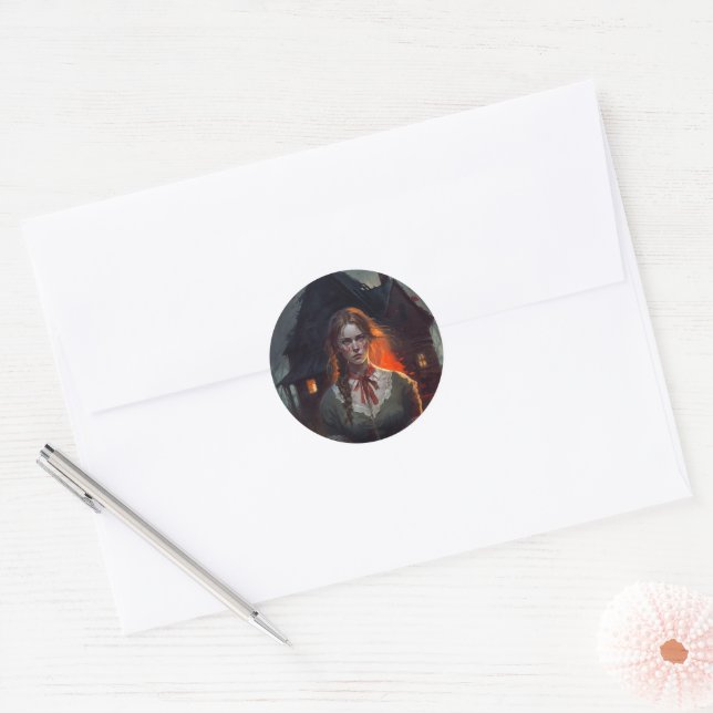 Adesivo Redondo Haunting house (Envelope)