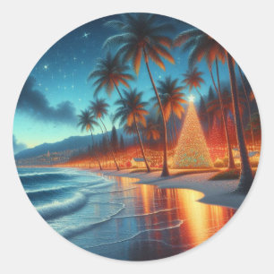 Adesivo Redondo Havaí/Natal tropical