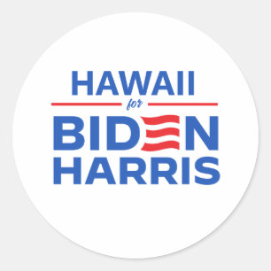Adesivo Redondo Havaí para Biden Harris