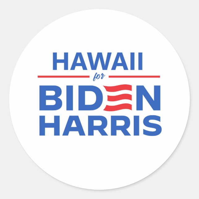 Adesivo Redondo Havaí para Biden Harris (Frente)