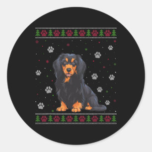 Adesivo Redondo Havaí, Suéter Natal Xmas Pet Animal Dog Lov