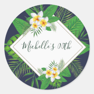 Adesivo Redondo Havaiana Aloha Luau Festa de aniversário