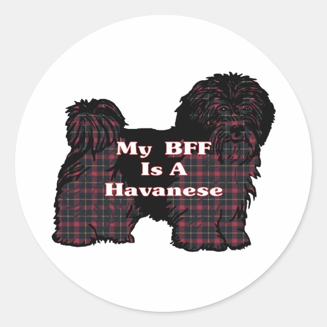 Adesivo Redondo Havanese BFF Sticker (Frente)