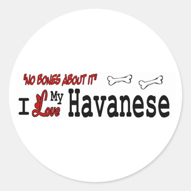Adesivo Redondo Havanese (I Love) Sticker (Frente)
