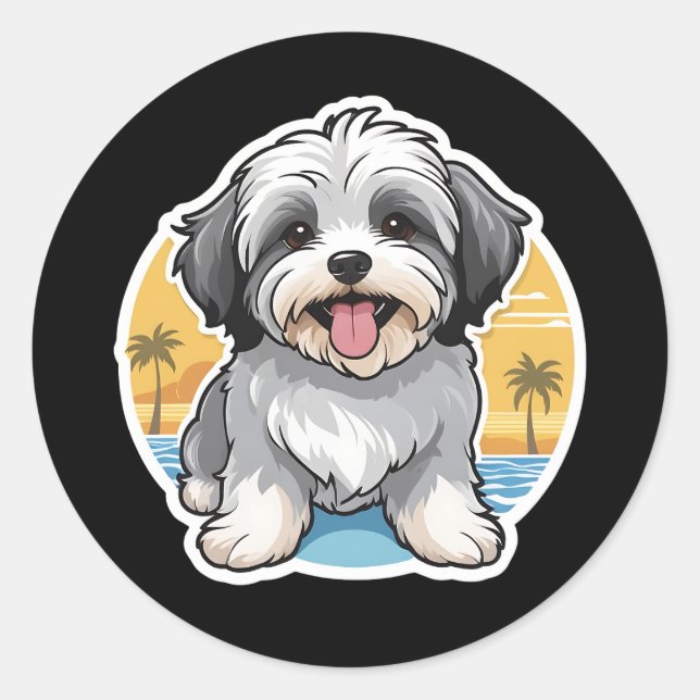 Adesivo Redondo Havanese Sticker