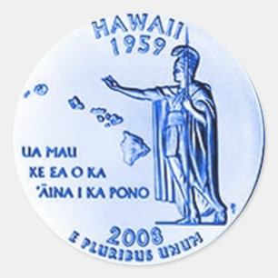 Adesivo Redondo Hawaii 50 anos Sticker