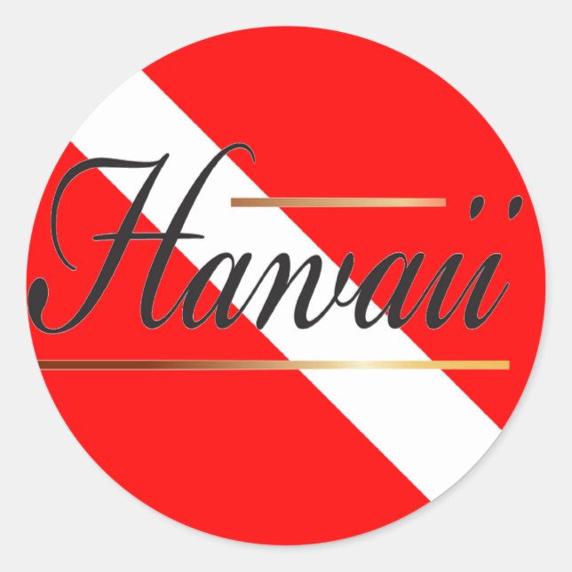 Adesivo Redondo Hawaii Dive Flag (Frente)
