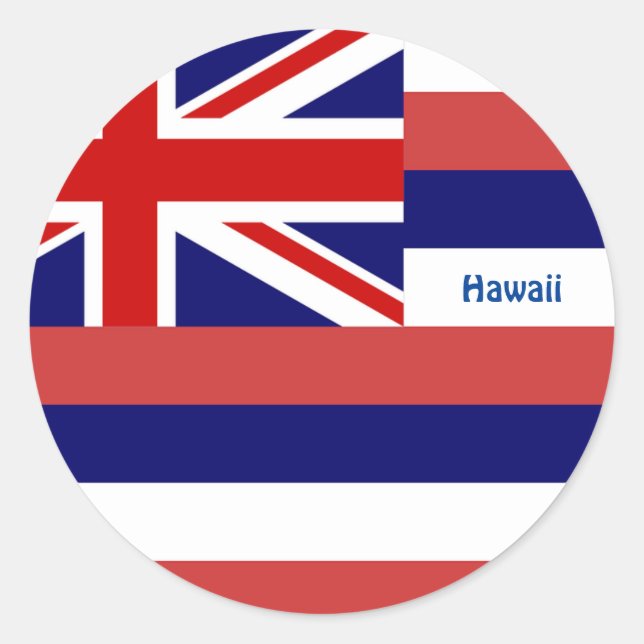 Adesivo Redondo Hawaii Flag (Frente)