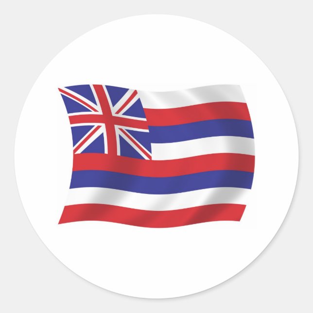 Adesivo Redondo Hawaii Flag Sticker (Frente)