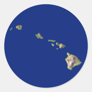 Adesivo Redondo Hawaii Map Sticker