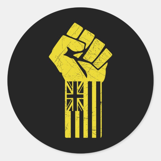 Adesivo Redondo Hawaii resiste à resistência defende Kanaka Maoli  (Frente)