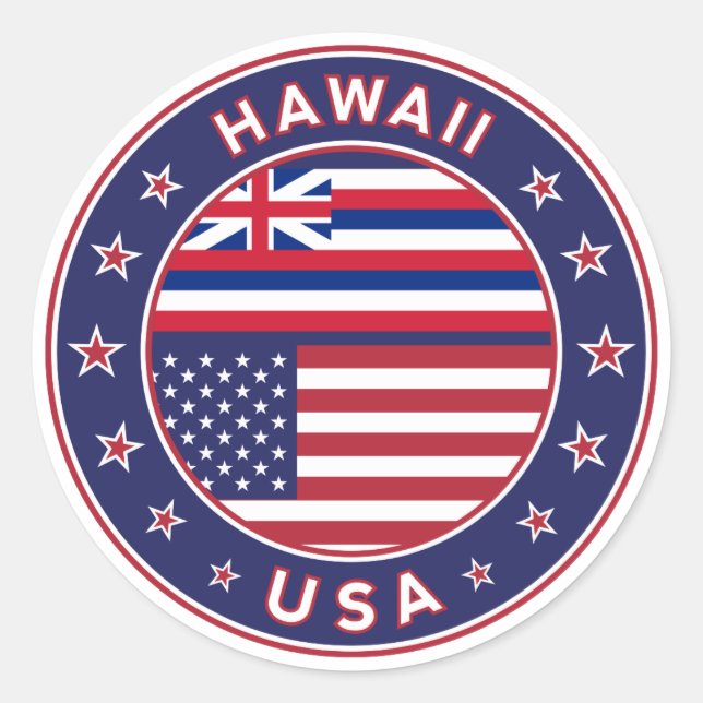 Adesivo Redondo Hawaii sticker, Hawaii, EUA (Frente)