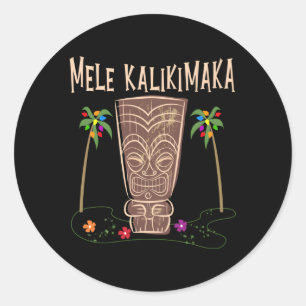 Adesivo Redondo Hawaii Tiki