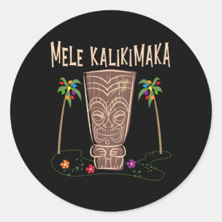 Adesivo Redondo Hawaii Tiki