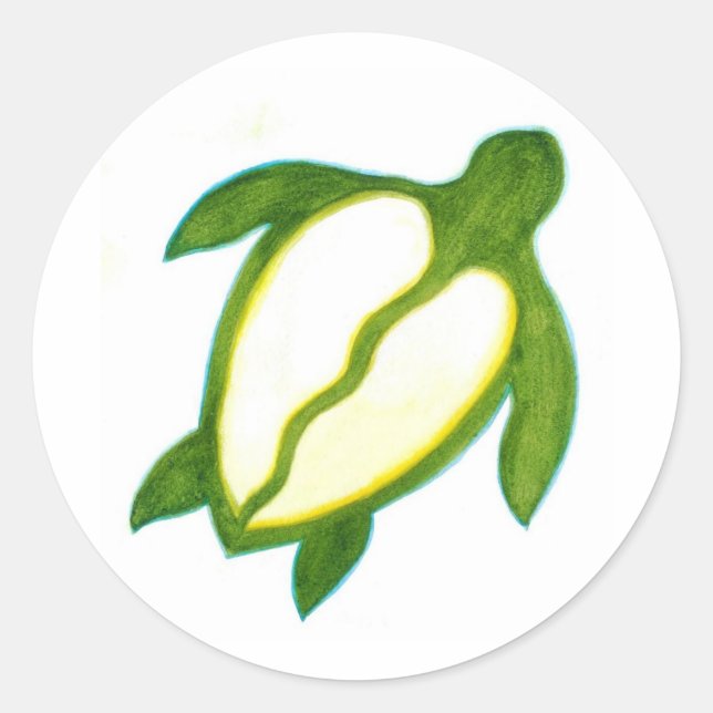 Adesivo Redondo Hawaiian Honu (Frente)