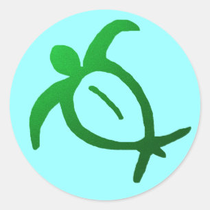 Adesivo Redondo Hawaiian Honu Petrogliph - Sticker