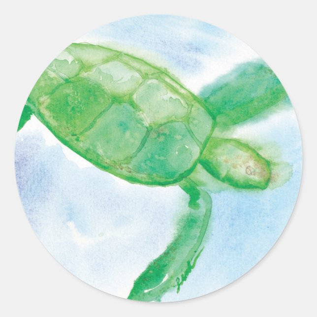 Adesivo Redondo Hawaiian Honu Sticker (Frente)