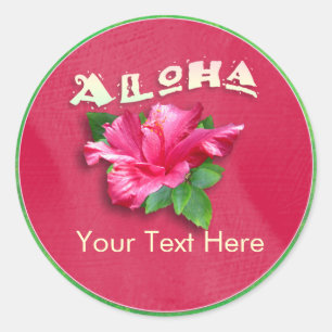 Adesivo Redondo Hawaiian Luau Aloha Stickers