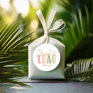 Adesivo Redondo Hawaiian Luau Sweet Sessenta ID1092