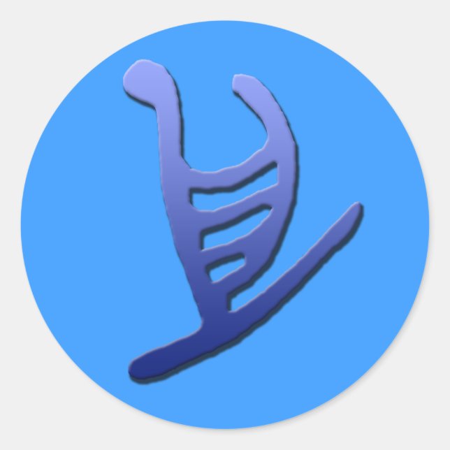 Adesivo Redondo Hawaiian Outrigger Petroglicph Sticker (Frente)