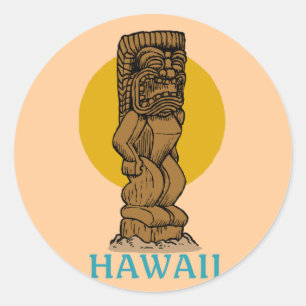 Adesivo Redondo Hawaiian Tiki