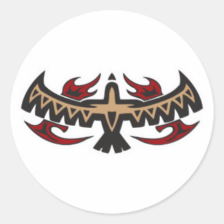 Adesivo Redondo Hawk Eagle Tribal Tattoo