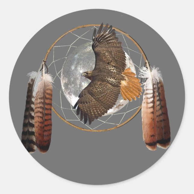 Adesivo Redondo Hawk Moon (Frente)