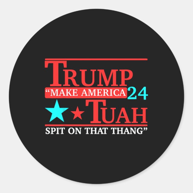 Adesivo Redondo Hawk Tuah Funny Viral Humor Meme Video Girl 24 (Frente)