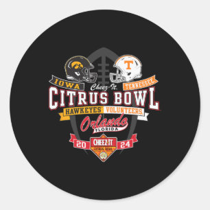 Adesivo Redondo Hawkeyes Vs Tennessee Volunteers Citrus Bowl 2024