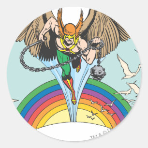Adesivo Redondo Hawkman Voa Através de Sky