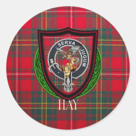 Adesivo Redondo Hay Scottish Clan Tartan & Crest